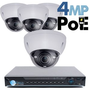 4MP IP PoE 4 Motorized Dome Camera Kit (IP41)