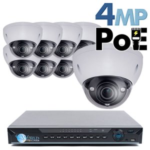 4MP IP PoE 8 Motorized Dome Camera Kit (IP41)