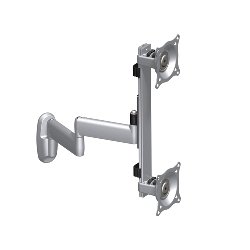 KWD230S Chief Dual Arm Wall Mount, Vertical Dual Monitor, Silver
