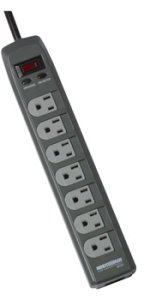 MMS370T Minuteman 7-Outlet Surge Suppressor w/ "Child Safety" Covers & Phone Line Protection