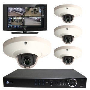 4 HD 1.3 Megapixel Dome NVR System for Business Professional Grade