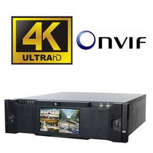128 Channel Super 4K NVR w/ 16 Hotswap Bays / RAID / 7" Front LCD Display / Redundant Power Supply