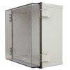 14"x12"x6" Poly Enclosure with Clear Door, Latch Lock, 4 RPSMA Holes