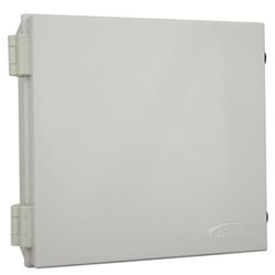 14"x12"x6" Poly Enclosure with Solid Door, Latch Lock, 3 RPSMA Holes