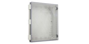 14"x12"x6" Poly Enclosure with Clear Door, Key Lock, 3 RPSMA Holes