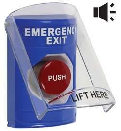 SS-24A1EX STI Stopper® Station with Stopper® Station Shield with Sound, Emergency Exit Label