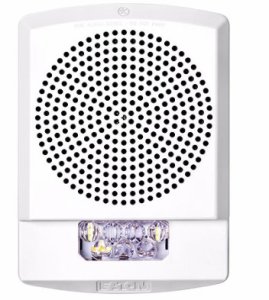 Eaton ELSPSTW Eluxa LED High Fidelity Speaker Strobe, White, Wall, 24VDC, 15/30/75/110/135/185CD,...
