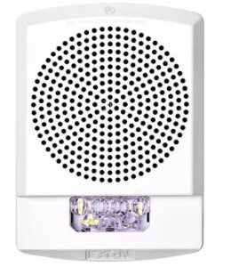 Eaton ELSPSTW Eluxa LED High Fidelity Speaker Strobe, White, Wall, 24VDC, 15/30/75/110/135/185CD, FIRE