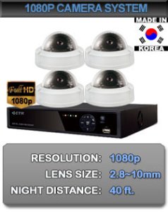 4 Indoor HD-SDI IR Night Vision HD-SDI Dome Security Camera HD-SDI DVR System HDSDI-4CH-CD221V-LITE-KIT