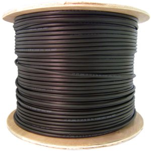 1000FT Direct Burial/Outdoor Cat5e Black Ethernet Cable Spool