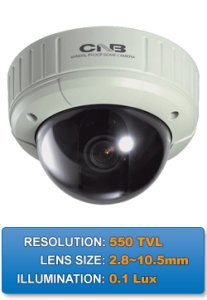 WECV1310PVF  1/3" IT CCD 2.8~10.5mm Vari-focal Lens Outdoor Vandal Resistant 550TVL