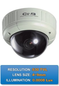 WECV1960PVD 1/3" High Sensitivity CCD 2.8~10.5mm Lens Outdoor Vandal Resistant 550TVL