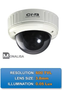 WECVBM-21S  1/3" High Sensitivity CCD 3.8mm Lens Outdoor Vandal Proof 600TVL