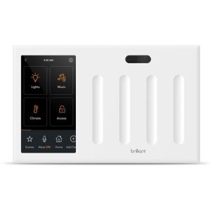 Brilliant BHAPRO4KT Smart Home Control Kit, 2-Piece, Includes BHA120US-WH4 4-Switch Panel & Honeywell PROA7PLUS ProSeries All