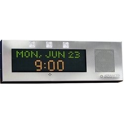 Small IP Clock With Red, White, And Blue Flashers