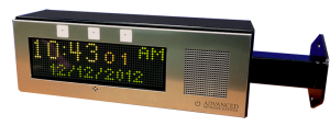 Double Sided Clock - multi-color display, 4" speaker, flashers on each side, microphone - Informacast Enabled