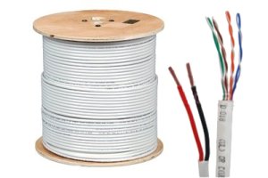 Cat5e + 18/2 Siamese CCTV over IP - 1000 FT UL Listed