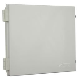 12"x12"x6" Poly Enclosure with Solid Door, Latch Lock, 3 RPSMA Holes