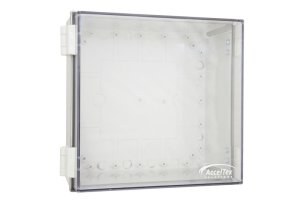 12"x12"x6" Poly Enclosure with Clear Door, Latch Lock, 3 RPTNC Holes