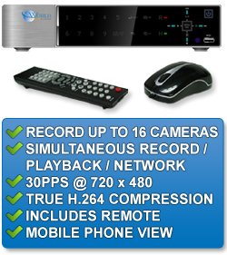 OPEN BOX- MAC & Windows Compatible 16 Channel DVR w/ iPhone & Blackberry Mobile Support
