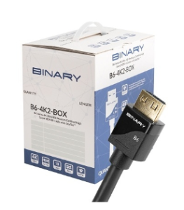 Binary B6-4K2-.7-25BOX B6 Series 4K Ultra HD Premium Certified High-Speed HDMI Cable with GripTek...