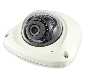 Hanwha QNV-6024RM Q-Series 2MP IR Mobile Vandal Flat Camera, 3.6mm Fixed Lens, Ivory