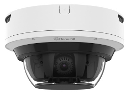 Hanwha PNM-C32084RQZ-8XE4T-W 4-Channel AI Multi-Sensor with WAVE VMS, 4.38-9.33mm Lens, WiseIR [ ...