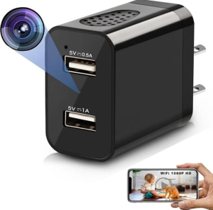 Wireless 1080P HD Camera Charger - Black