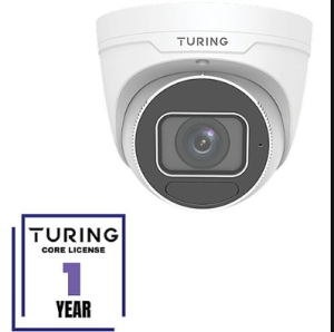 Turing Video TP-MVD8MV2-1Y CORE AI VSaaS License-Enabled 8MP Low Light Turret IP Camera, 2.8-12mm...