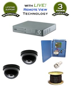 WEC-H264-4CH 2 Channel DVR Kit (Includes 2 WYCM-20S Indoor Dome Security Cameras)