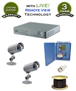 WEC-H264-4CH 2 Channel DVR Kit (Includes 2 WEC-480 Color Infrared Day/Night Security Bullet Cameras)