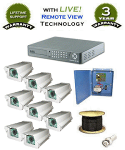 8 Camera DVR System SONY WCAMIR480 8-Channel DVR Video Surveillance System