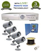 *EASY SETUP* Complete Outdoor 4 Camera Infrared Color Sony Super HAD CCD with DVR and Remote Internet Viewing Security Camera System