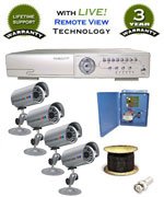 *EASY SETUP* Complete Outdoor 4 Camera Infrared Color Sony Super HAD CCD with DVR and Remote Inte...