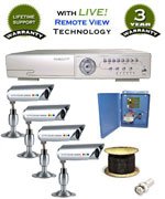 *EASY SETUP* 4 Camera Color Security Camera System w/ Sony CCD High Res Bullet Cameras and Remote Viewing Digital Video Recorder WG4-760 DVR / WEC-CAMKB480 Video Surveillance System