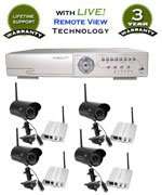 *EASY SETUP* Wireless Complete 4 Color Infrared "Wireless" Camera System with DVR and Remote VIewing WG4-760 DVR / WEC WEC-24GHZ Analog CCTV Surveillance System