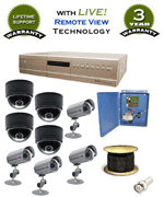 *EASY SETUP* Complete 8 Color Infrared Sony CCD Cameras AccuDome WYCM-45DVH & WEC-480/WAVC-785 8-Channel DVR Video Surveillance System