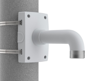 AXIS T91B67 Indoor/Outdoor Pole Mount for Fixed Dome and Panoramic, 1.5" NPS Threading, White