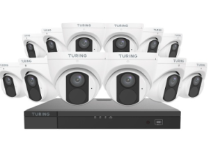 Turing Video TLKCT4F4 Lite IP Kit with (12) 4MP Turret Cameras and (1) 16-Channel NVR 4TB