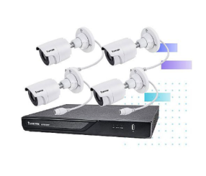 VIVOTEK ND9323P 8-Channel NVR with (4) 5MP Outdoor IR Bullet IP Cameras, 2TB HDD, White