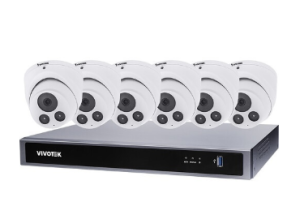 VIVOTEK V5K6T3A2 7-Piece Video Surveillance Kit with (6) 5MP Turret IP Cameras and (1) 8-Channel ...