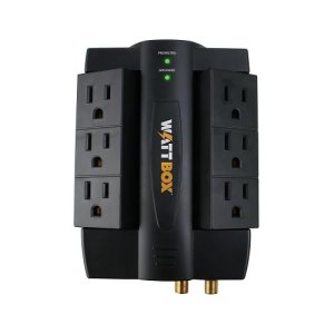 WattBox WB-200-6RWT 6-Rotating Outlet Surge Protector Wall Tap with Coax Protection