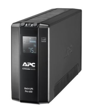 APC Back-UPS Pro, 650VA/390W, Tower, 230V, 6x IEC C13 outlets, AVR, LCD, User Replaceable Battery
