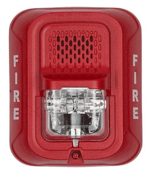 System Sensor P4RL L-Series Indoor Selectable Output Horn Strobe, 4-Wire, Wall Mount, "FIRE" Mark...