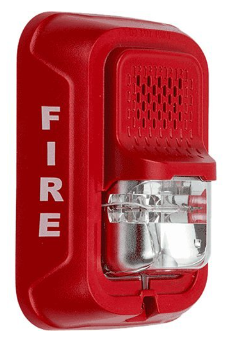 System Sensor P4RL L-Series Indoor Selectable Output Horn Strobe, 4-Wire, Wall Mount, "FIRE" Mark...