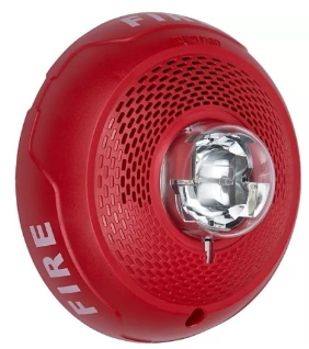 System Sensor SPSCRLED L-Series Indoor Speaker Ceiling-Mounted LED Strobe, "FIRE", Red
