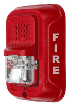 System Sensor P4RL L-Series Indoor Selectable Output Horn Strobe, 4-Wire, Wall Mount, "FIRE" Mark...