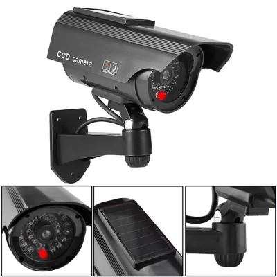 Solar Power Dummy Security Camera Bullet Fake CCTV
