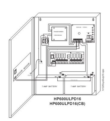 Honeywell Fire Systems HP600ULPD16CB Power Supply, Chgr, 12/24V, 6.0A, 16 P