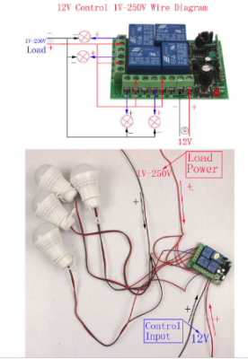 4 Channels Wireless RF Remote Control Switch Transmitter+ Receiver Relay 433Mhz